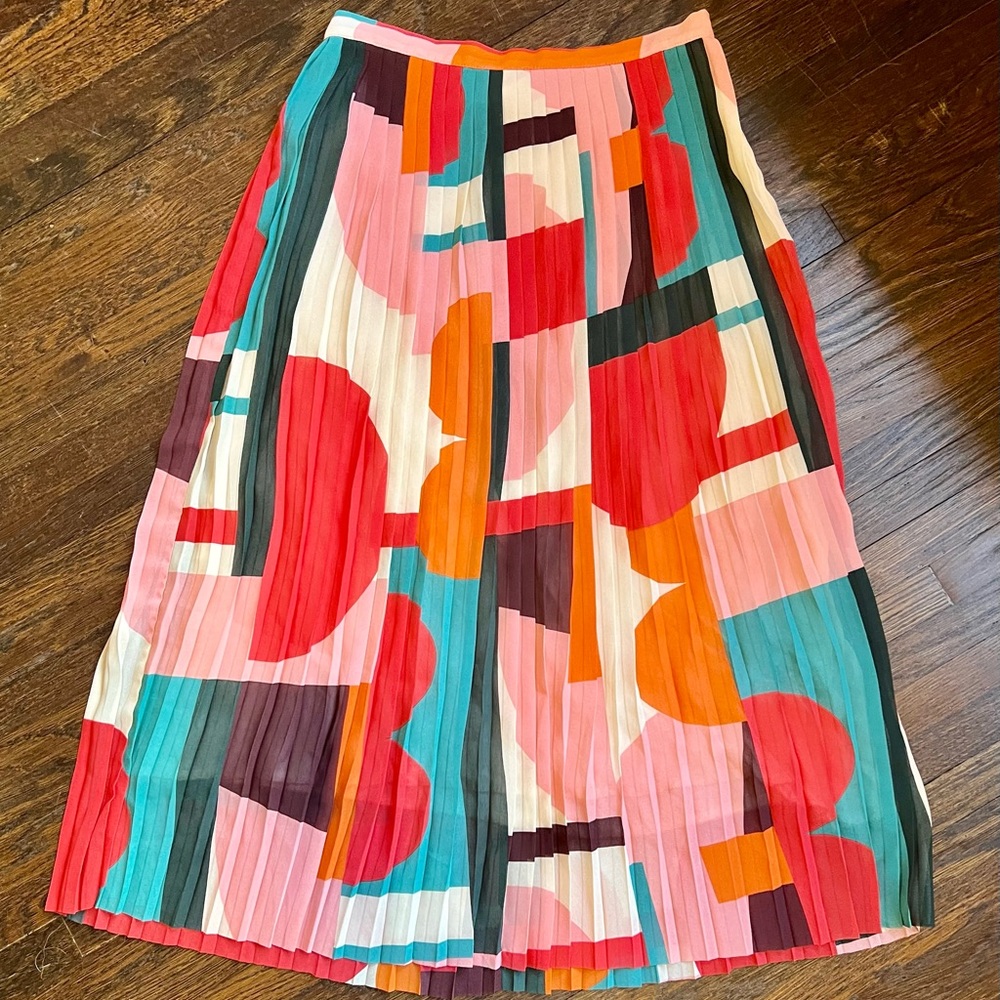 TAKE 50% OFF MAEVE by Anthropologie MIDI Skirt, Abstract Print, Pleated & Lined